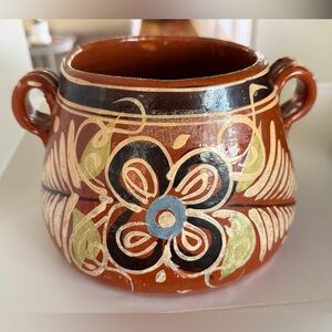 Vintage 1940’s Handcrafted Tlaquepaque Terracotta Redware Clay “Olla” Bean Pot